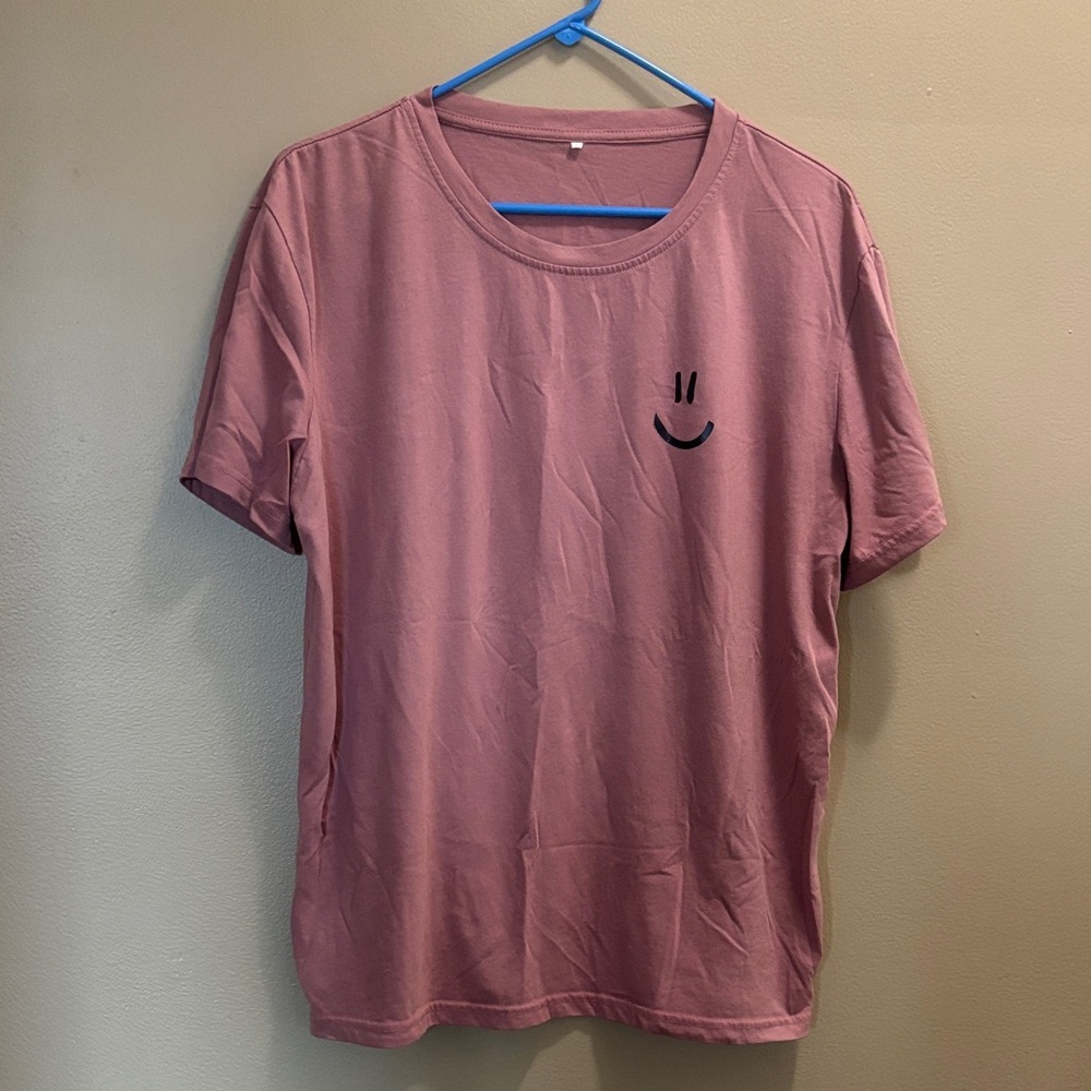 SHEIN Mauve Smiley Face Tee